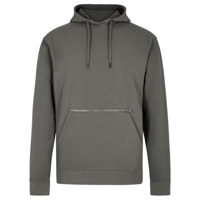 Regular fit piqué hoodie with zipped pocket Thumbnail