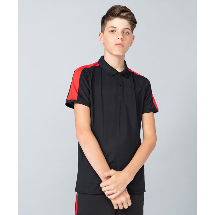 Kids Contrast Panel Piqué Polo Shirt Thumbnail